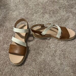 Dr. Scholl's Brown and Cream Sandals for Comfort and Style